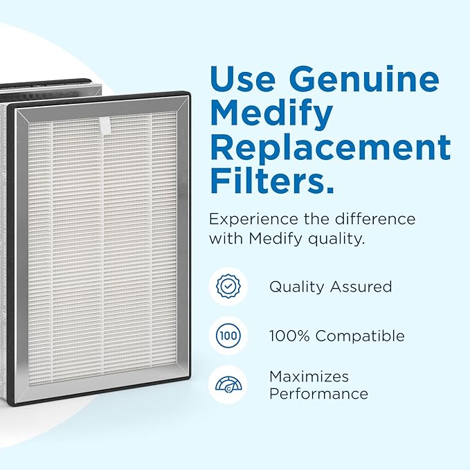 Medify MA-25 Genuine Replacement Filter Set for Allergens, Smoke, Wildfires, Dust, Odors, Pollen, Pet Dander | 3 in 1 with Pre-filter, True HEPA H13 and Activated Carbon for 99.9% Removal | 1-Pack