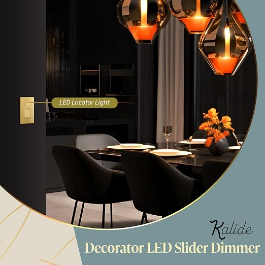TOPGREENER Dimmer Paddle Switch for Dimmable 300W LED/CFL Lights,Gold,1P