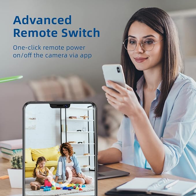 VIDCASTIVE Security Camera 4K Mini Wireless WiFi Indoor Cameras, AI Human Detection, Auto Night Vision, Cloud Storage, Up to 100 Days Standby Battery Life