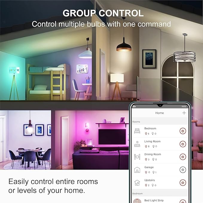 Sengled Smart Light Bulb Starter Kit, Smart Bulbs That Work with Alexa, Google Home, Color Changing Light Bulb, Alexa Light Bulbs, A19 E26 Dimmable Bulbs 800LM, 8.6W (60W Equivalent), 2 Pack with Hub