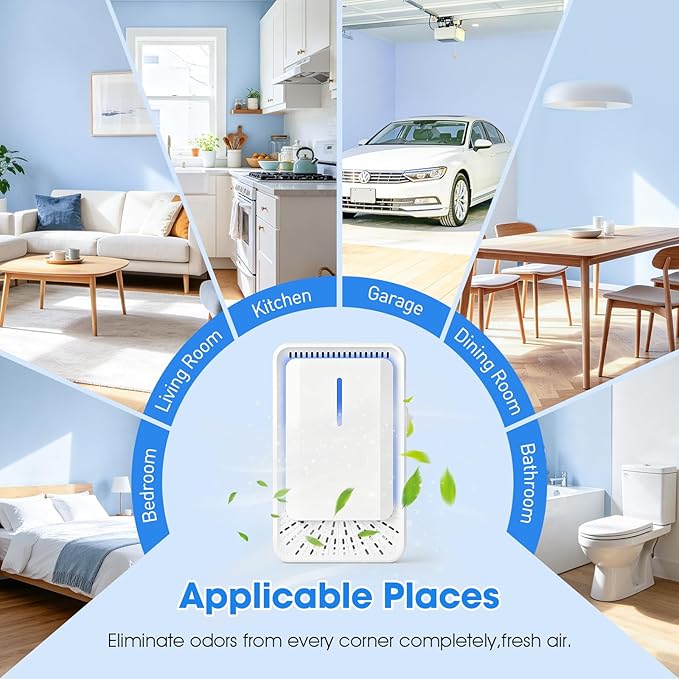 4 Pack Premium Ionic Air Ionizer for Home | Advanced Negative Ion Generator with Sleek Plug-In Design | Silent Negative Ionizer for Bedroom, Kitchen, and Pet Areas