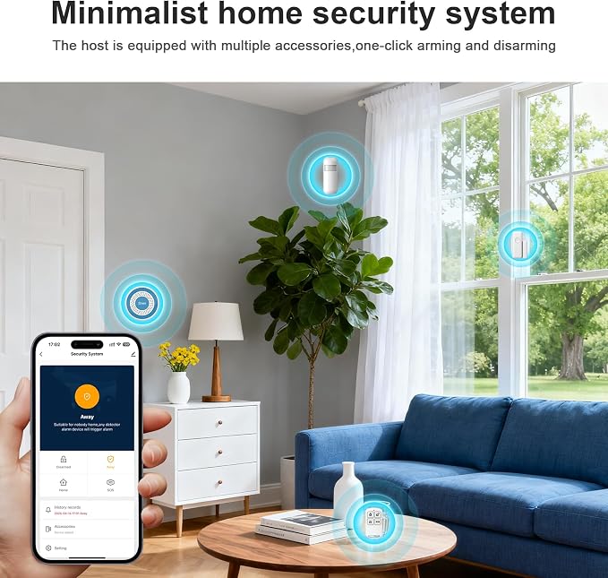 Alarm System for Home Security,WiFi+4G Smart Alarm Systems Kit with Instant App Alerts,NO Monthly Fees,Compatible with Alexa and Google,Smart Life or Tuya for Apartment,Kids Safety