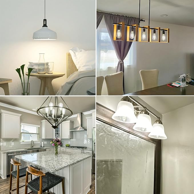 6 PCS Dimmable Vintage LED Edison Bulbs, 6W Equivalent 60 Watt, Natural White 4000K, Antique Flexible Spiral LED Filament Light Bulb, ST58 (ST19), 600 Lumens, E26 Base, Clear Plastic