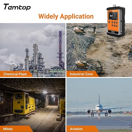 Temtop PMD351 Professional Aerosol Mass Monitor - Handheld Particle Counter for PM1.0, PM2.5, PM10, TSP - 0.3μm-10μm Laser Dust Detector with 2.83L/min German Pump, RS-485 Modbus & 32GB Data Logger