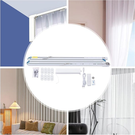 Smart Curtains System, Support Remote Control, APP, or Voice Control Automated Curtain Smart Curtains Opener Motorized Curtains Rod Automated Rail