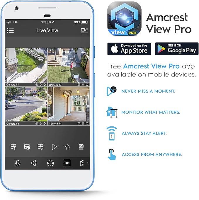 Amcrest UltraHD 4K (8MP) IP PoE AI Camera, FOV 129°, 49ft Color Nightvision, Security Outdoor Bullet Camera, Human & Vehicle Detection, Active Deterrent, 4K @15fps, IP8M-2796EB-AI (Black)