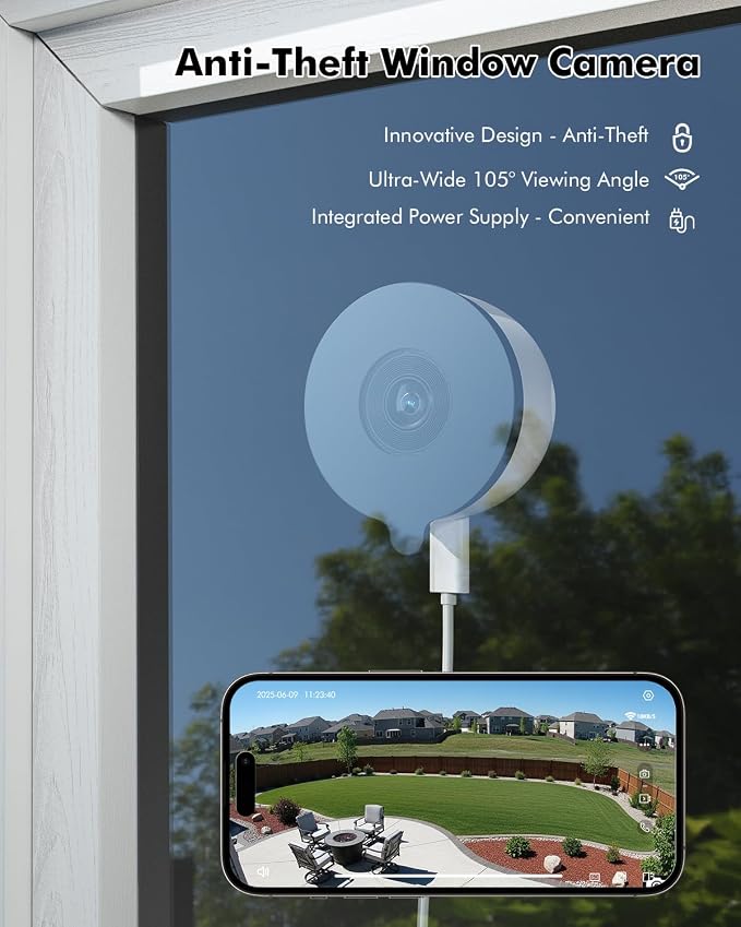 3MP 2K Window Camera 2 Pack with Starlight Color Night Vision
