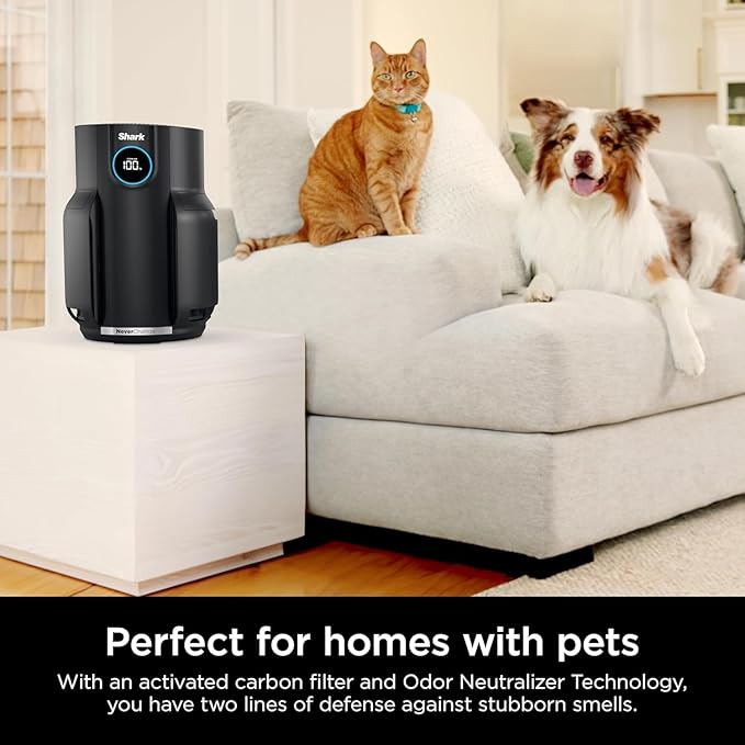 Shark HP152 Air Purifiers for Home Large Room with NeverChange Air Filter, Covers 650 Sq. ft, Odor Neutralizer and Clean Sense Technology (Renewed)