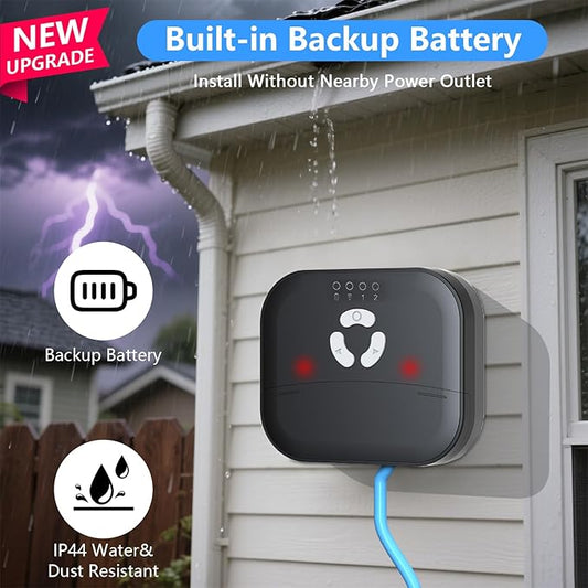 Smart WiFi High Sump Pump Alarm, Built-in Backup Battery, Float Switch Water Level Alarm, Free App Notifications, 90dB Siren, IP44 Splash-Proof, for Basement, Septic Tank, Sump Pit