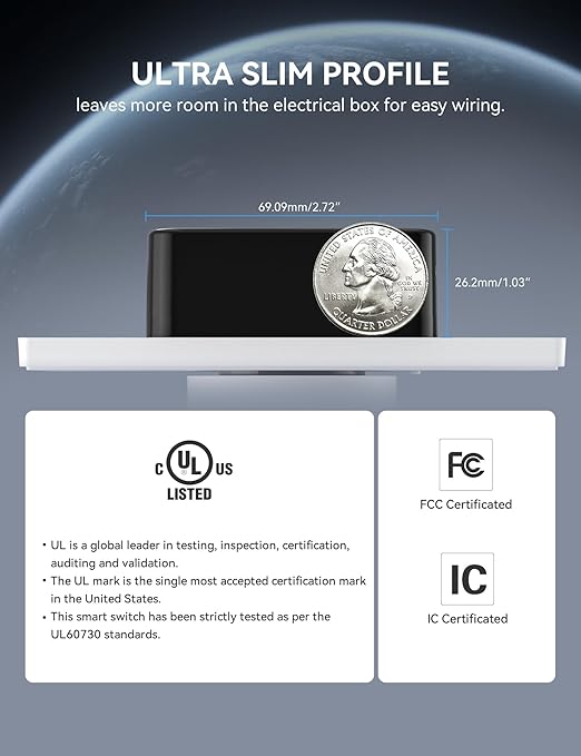 ELEGRP WiFi Smart Rotary Triac Dimmer with 1.8 inch TFT Display Screen, Single Pole, Needs Neutral Wire, 2.4GHz Wi-Fi, Compatible with Alexa and Google Home, No Hub Required, UL Listed, 2 Pack, White