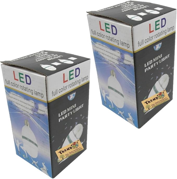 TRENDBOX 1 Pair E27 3W LED Full Color Rotating Auto Crystal Ball Bulb AC 85-260V Mini Party Light Lamp Energy Saving Disco