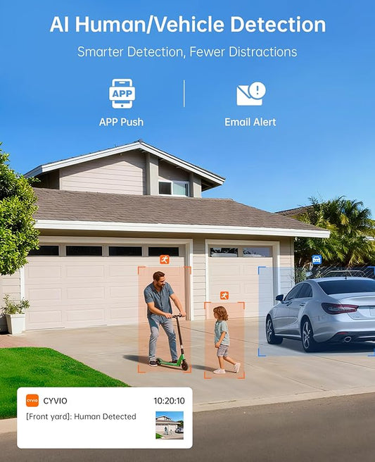 4K PoE Camera System, Color Night Vision, AI Detection, Spotlight, IP67 Waterproof, 8Pcs 8MP Outdoor Wired Home Security Cameras, 4K 8CH NVR with 2TB HDD