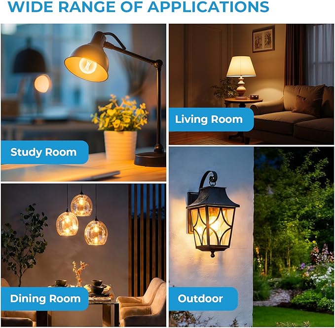GvvooHome E26 G16.5 Edison LED Bulb, Dimmable 4W 40W Equivalent, 2700K Warm White, Round Globe Bulbs for Chandeliers, Ceiling Fan, Vanity & Pendant Lights, 90+ CRI, 400LM, 6 Pack