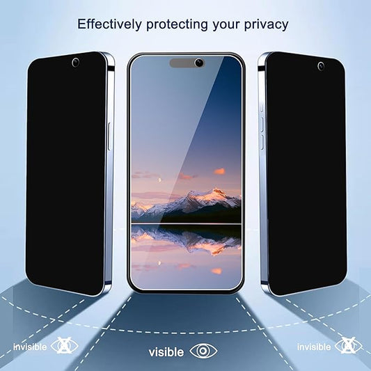 Ailun Privacy Screen Protector for iPhone 16 Plus/ 15 Plus/ 15 Pro Max 6.7 Inch 3 Pack Tempered Glass Anti Spy Private