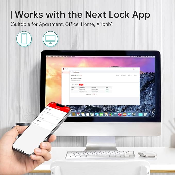 Hornbill Smart Door Lock with Keypad, Keyless Entry Home with Your Smartphone, Bluetooth Smart Deadbolt Door Lock Works with APP Control, Code and eKey, Auto Lock for Home Hotel Apartment Silver