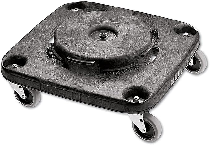 Rubbermaid Commercial Products FG353000BLA Conversion Dolly for Square Brute Container 6-1/4 in H X 17-1/4 in W X 17-1/4 in D Black