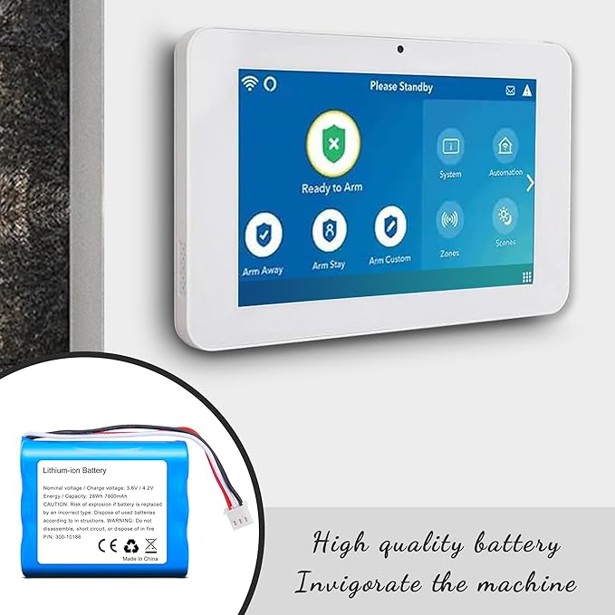 300-10186 Replace Battery for ADT Command Smart Home Touchscreen Security Panel ADT5AIO-1 ADT5AIO-2 ADT5AIO-3 ADT7AIO-1, for Honeywell ADT 2X16 AIO Home Security Panel ADT2X16AIO-1 ADT2X16AIO-2