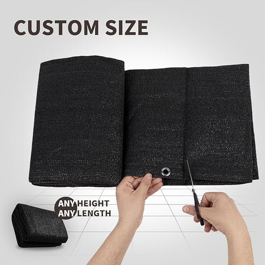 LOVE STORY Custom Size 2'6''x30' Black Balcony Privacy Screen,UV Block Privacy Fence Screen,90% Shield for Outdoor Pool Garden Apartment Railing