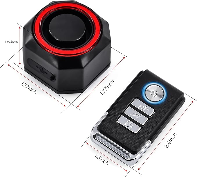 NineLeaf Bicycle Tail Light Rechargeable,Bike Tail Light with Alarm and Remote,Bike Alarms for Ebikes,IP65,113dB Alarms, Level 7 Sensitivity, Auto ON/Off Bike Tail Light with Smart Brake Lights