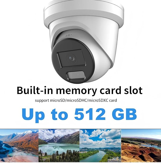 DS-2CD2387G2H-LIU 2.8mm, Hik Acusense 4K 8MP Color-Vu PoE IP Dome Security Camera Outdoor with 24/7 Full Color, Smart Hybrid Light, Human/Vehicle Detection, 130dB WDR, IP67,Work with iVMS-4200