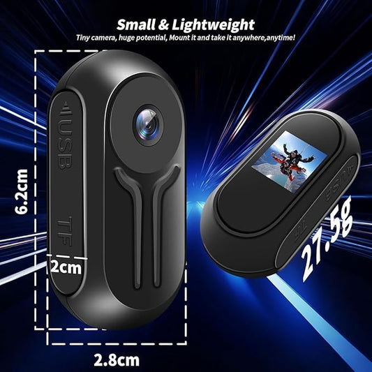 Mini Body Camera 1080P, Thumb Size Wearable Action Body Cam with Magnetic Clip - Portable POV Body Worn Camera for Outdoor Security, Travel, Sports
