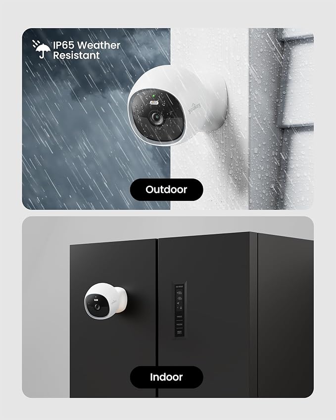 youkey Wireless Security Camera Outdoor, No Monthly Fee, Battery Powered, 2.5K QHD WiFi 6, Magnetic Mount, AI Human & Pet Detection, 8GB Local Storage, Color Night Vision