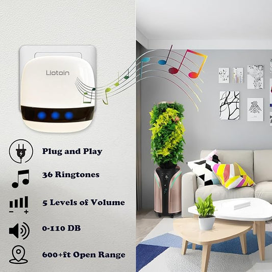 Caregiver Pager Wireless Call Button Call Bell Call Light Alert Button for Home/Elderly/Patients/Disabled Nurse Alert System Emergency Button 3 Plugin Receivers 5 Waterproof Transmitters