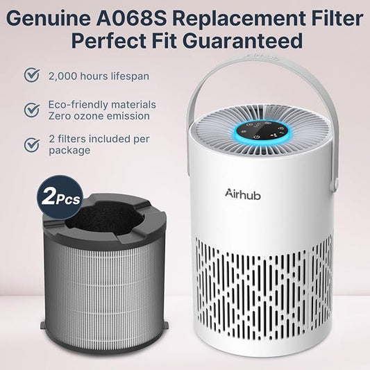 A068 Genuine Replacement Filter for Air Purifier, 2-Pack