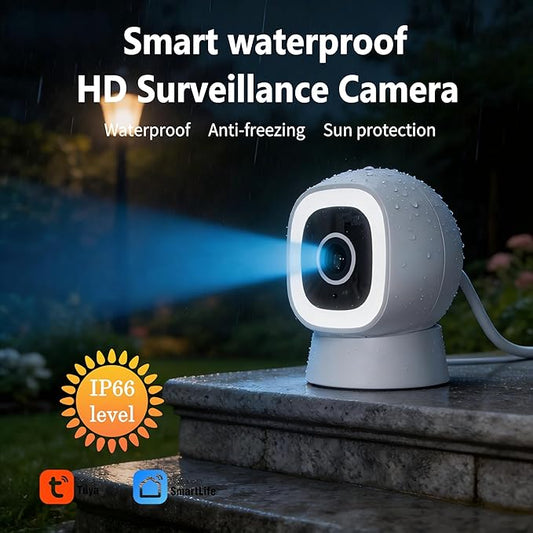 Smart Indoor/Outdoor WiFi Home Security Camera 2K 3MP, Removable Magnetic Head, 360° Adjustable Webcam/Monitor w/ Full-color Night Vision & Phone App Alerts, IP66-rated Waterproof, 2 Way Audio