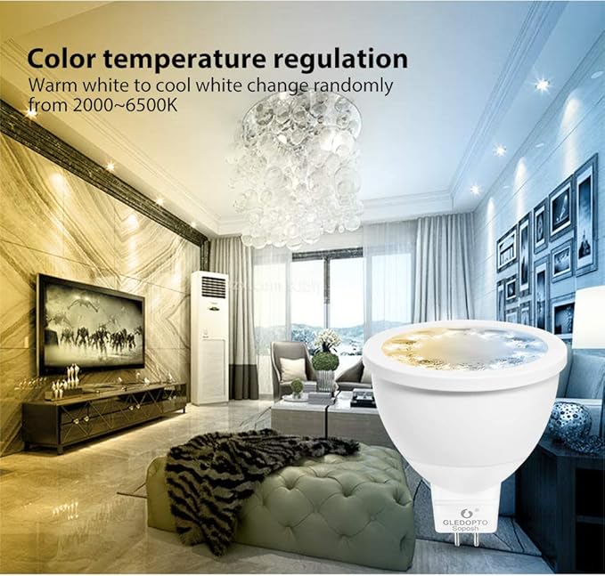 PRO MAR16 LED Bulb GU5.3 Zibgee Smart Bulb 12V 5W RGB CCT Dimmable Spotlight Support App Control (Bean Angle 120°)