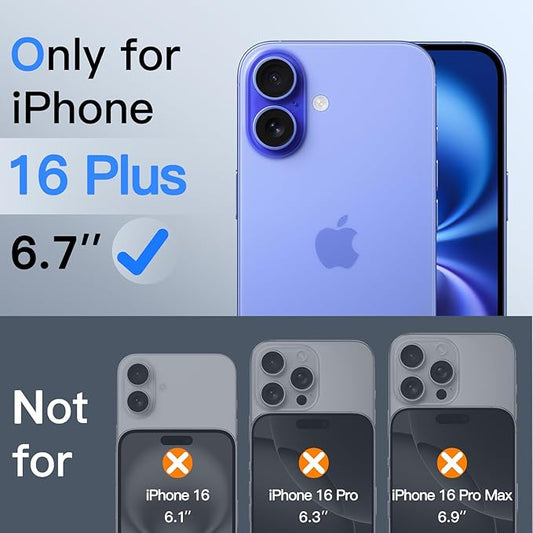 JETech 360 Degree Privacy Screen Protector for iPhone 16 Plus 6.7-Inch, 4-Way Anti-Spy Tempered Glass Film with Easy Installation Tool, 2-Pack