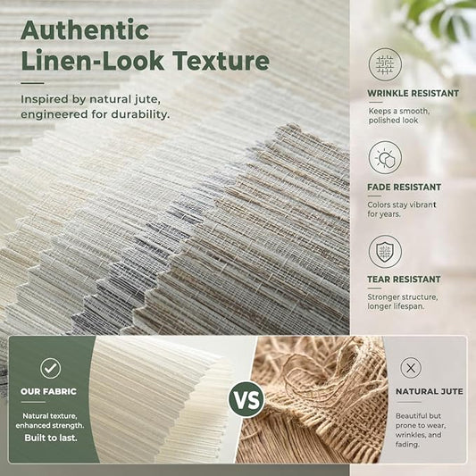ZSHINE Motorized Linen-Look Roller Shades for Windows, Rechargeable Smart Light Filtering Blinds Compatible with Alexa (82190A)
