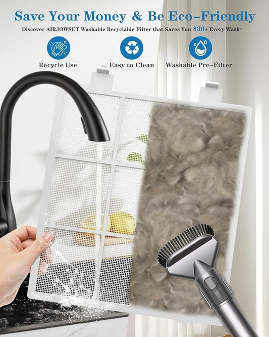 Air Purifiers for Home Large Room up to 2800ft², Smart Wifi Air Purifier with PM2.5 Sensor, HEPA H14 Washable Filter Sleep Mode 22dB with Timer, Air Cleaner for Dust Odors Pollen Dander (White-WIFI)