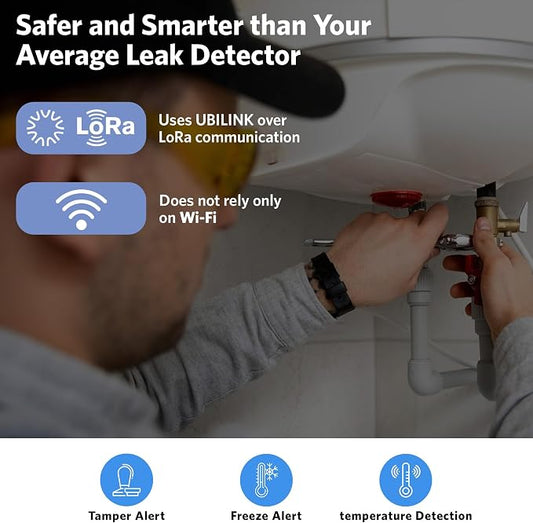 WWD Water Leak Detector, Smart Water Monitor, Battery Operated Smart Home Devices, Sub-Lipstick Design Water Alarm Leak Detector, No Wi-Fi Required, 1 Pack