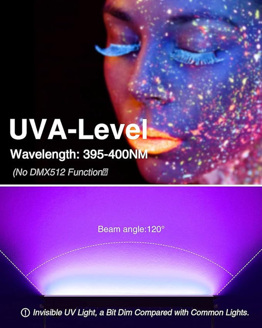 Onforu 8 Pack 42W LED Black Lights, Blacklight Bars with Plug and Switch, Glow in The Dark Party Supplies for Halloween Decorations, Bedroom, Body Paint, Stage Lighting, Poster, Black