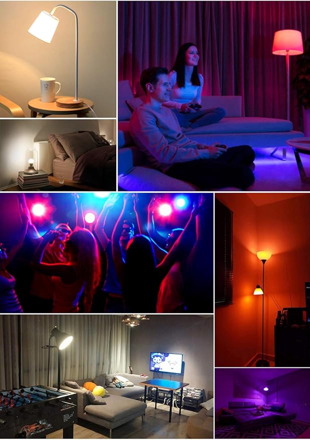 RGBW Color Changing LED Light Bulbs, A19 E26 Screw Base IR Remote Control Dimmable with Memory Function 60W Equivalent for Home Decoration Stage Bar Party (RGB+Warm Lighting, 2-Pack)