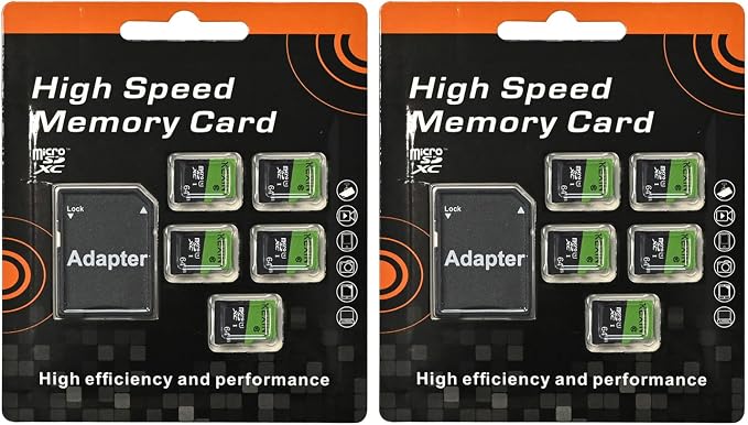 KEXIN 64GB Micro SD Card 10 Pack with SD Adapter microSDXC Memory Card UHS-I C10 U1 Micro SD Cards Bulk Full HD High Speed TF Card for Smartphone Tablet Action Camera Dash Cam Game Console, 10Pack 64G