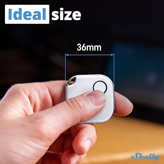 Shelly BLU Button1 White | Bluetooth-Operated Action and Scenes Activation Button | Home Automation | iOS Android App | No Hub Required | Long Battery Life | LED Indication | Buzzer | Broad Range