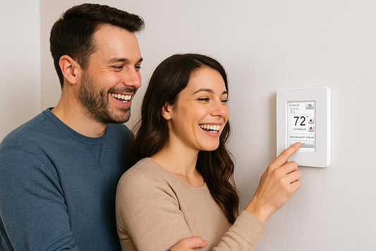 QuietWarmth Thermostat THERMPROTOUCH Color Touch Screen Smart Home/WiFi Thermostat w/Built-in GFCI for Control of 120V or 240V Radiant Heat Includes Floor Sensor