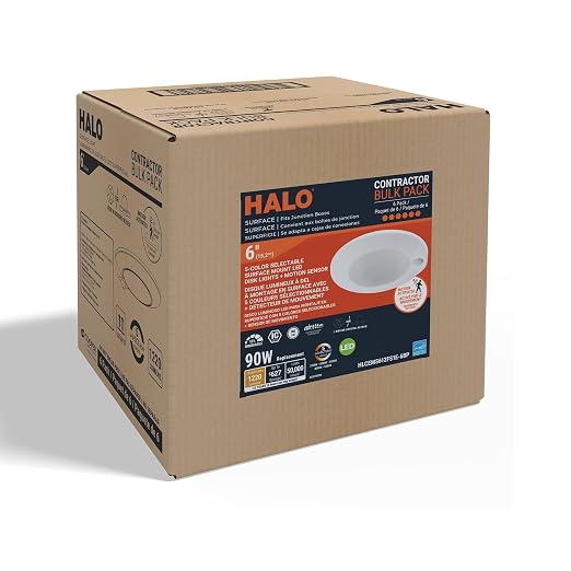 HALO HLCE 6-Pack 6 in LED Motion Sensor Ceiling Light Selectable CCT 1260lm
