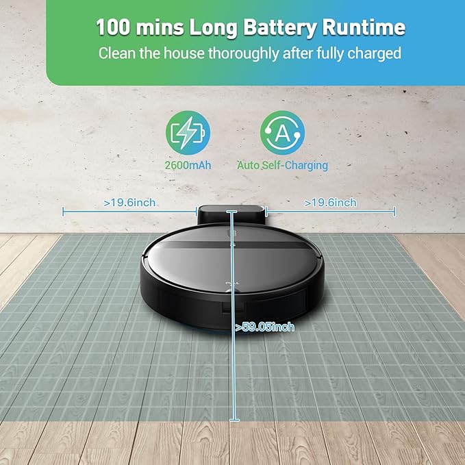Kilgone Robot Vacuum for Pet Hair, 2-in-1 Vacuum & Mop Combo with Tangle-Free Suction & Smart 3D Avoidance, App/Wi-Fi/Alexa, Ultra-Slim & Quiet, Self-Charging for Hard Floors and Low-Pile Carpet