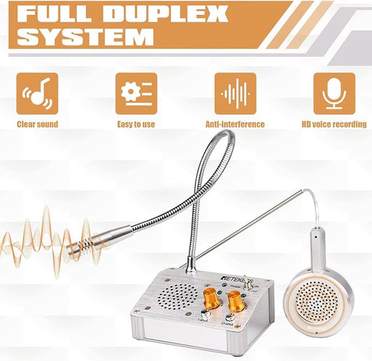 Retekess TW104 Two Way Intercom, Full Duplex Intercom System | for Dining Car, Indoor, Hospital, Office, Two-Way Communication,Full Duplex,Support Recording