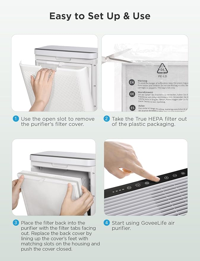 GoveeLife Air Purifier Replacement Accessories for H7124,H712C, 1 pack