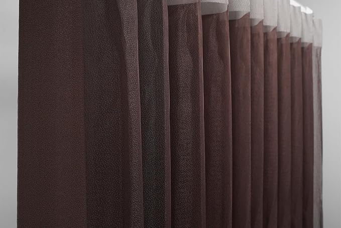 Motorized Sheer Vertical Blinds with Remote, Light Filtering Vertical Blind Sliding Door Blinds Remote Control Blinds for Sliding Glass Door Customize, Brown