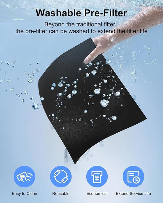 Air Purifiers for Home Large Room 2200 Ft² with Washable Filters, MOOKA H13 HEPA Air Purifier for Home Pets Bedroom with Fragrance, Air Cleaner for Smoke Dust Pollen Pets Hair Odor, KJ190 Grey