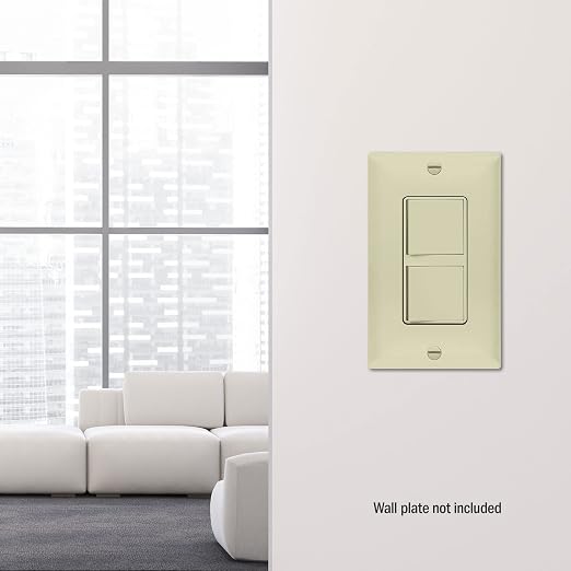 ENERLITES Ivory Double Paddle Decorator 3-Way Switch, 15A, 1 Pack