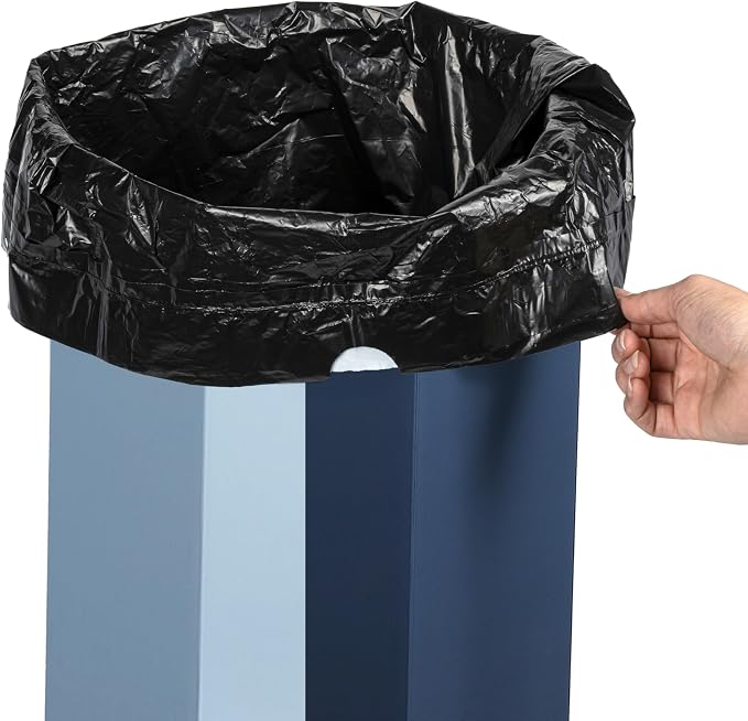 happimess Fleur 25 Gal Trash Can Bin, Tide Pool Blue/Denim Blue, Set of 2