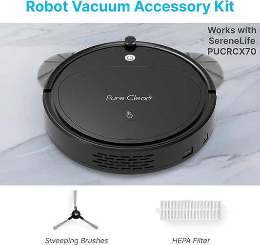 PUCRCX70 Robot Vacuum Accessory Kit - (4) Sweeping Side Brushes, (2) Air Filter - Robot Vacuum Cleaner Replacement Parts and Accessory Kit Compatible Only with PUCRCX70 - SereneLife