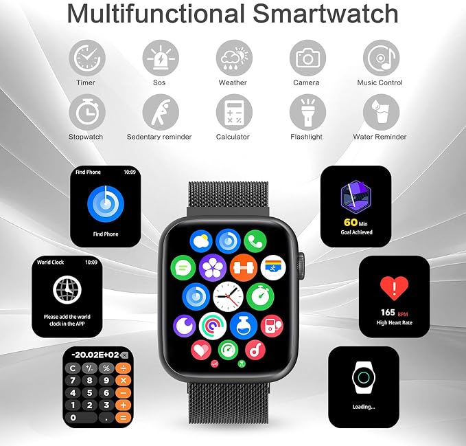 EarlySincere Smart Watch for Men 1.9" HD AMOLED AOD, DA GPT, AI Watch Face