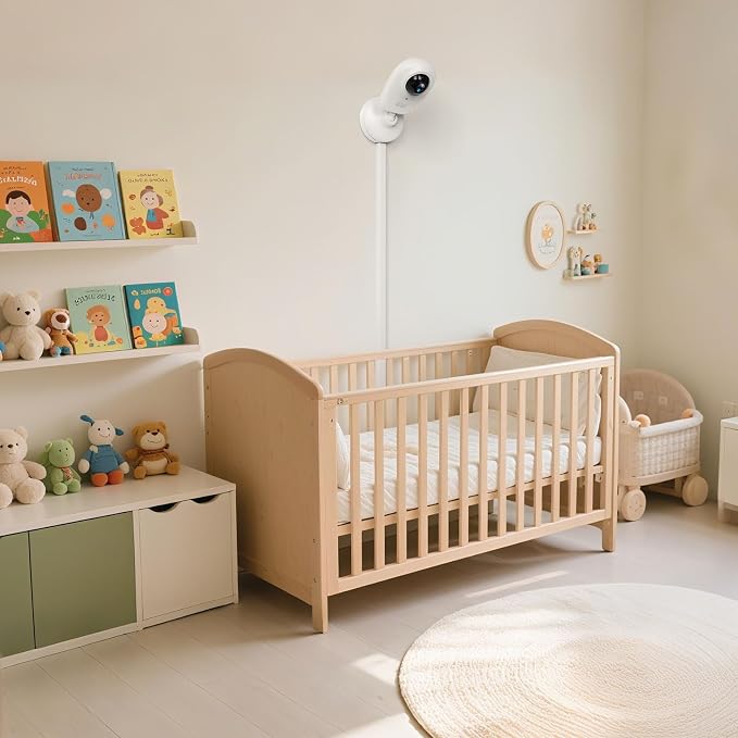 Video Baby Monitor with App & Screen 1080P Camera,Smart AI Cry Detection&Face Detection,8 Lullabies,2 Way Talk,Night Vision,Wall Mount,Support Smart Watch,Temperature Monitoring